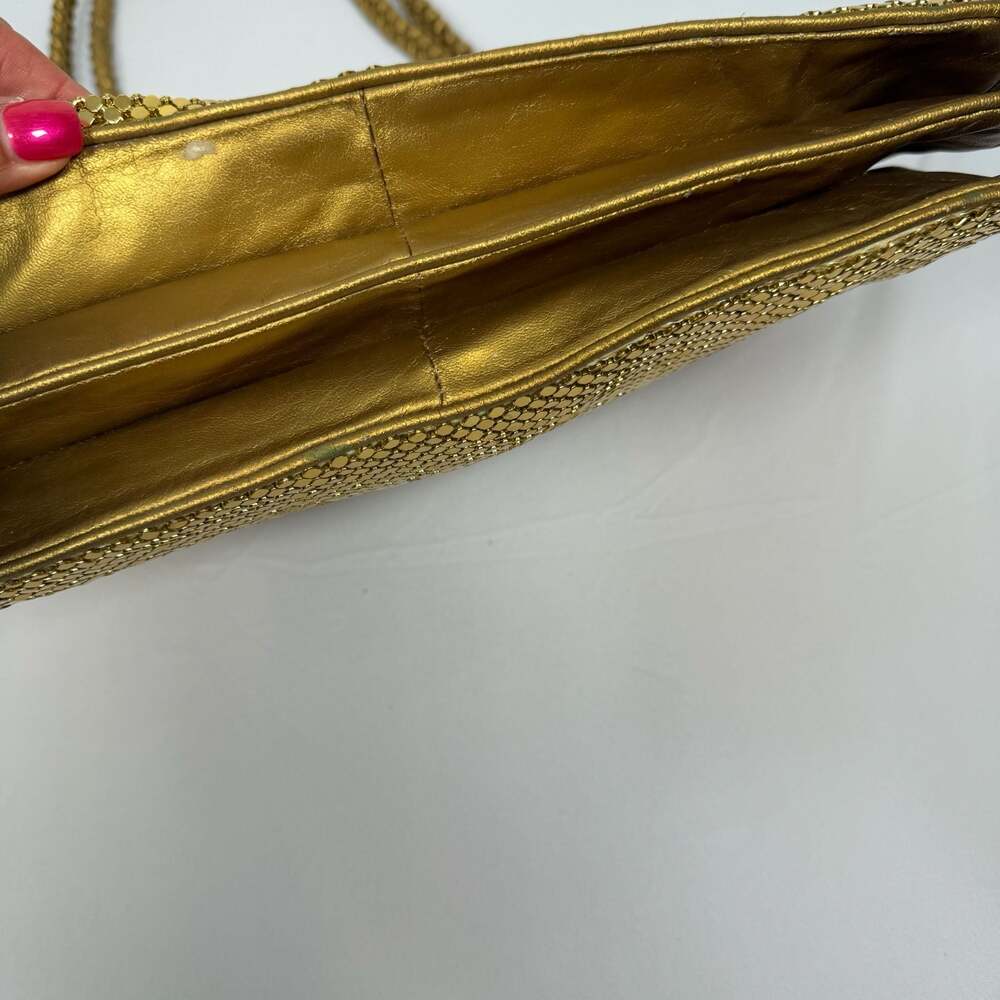 Whiting & Davis Vintage Gold Mesh Braided Strap Shoulder Bag - Picture 6 of 14